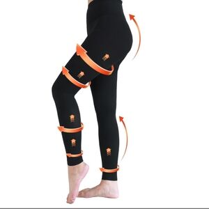 ☆Black Compression Footless Tights Leggings Med 20-30mmHg Medium
